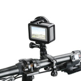 Adaptador de manillar de bicicleta de aluminio con rotación de 360 grados PULUZ con tornillo para GoPro, Insta360, DJI y otras cámaras de acción